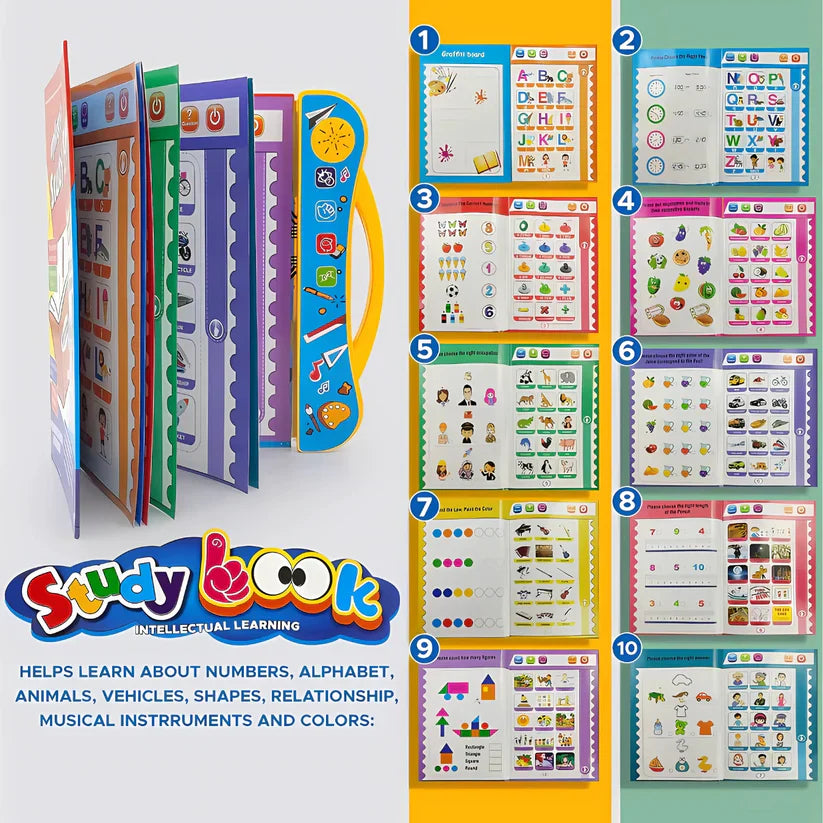 Kids Intelligence Book, Phonic learning with English Letters & Words, poems, relations & much more Learning with figures & voices